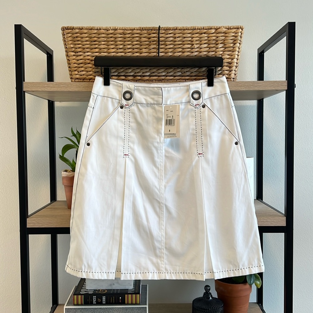 NWT Cabi Nautical Regatta White A-line Deck Skirt #541 w/Pockets, 0